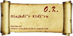 Olajkár Klára névjegykártya