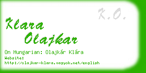 klara olajkar business card